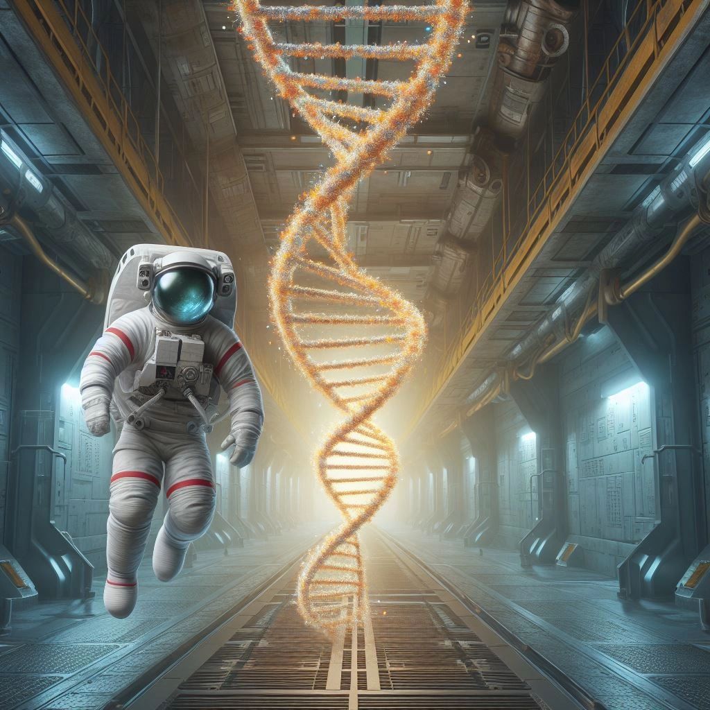 Astronaut DNA helix corridor